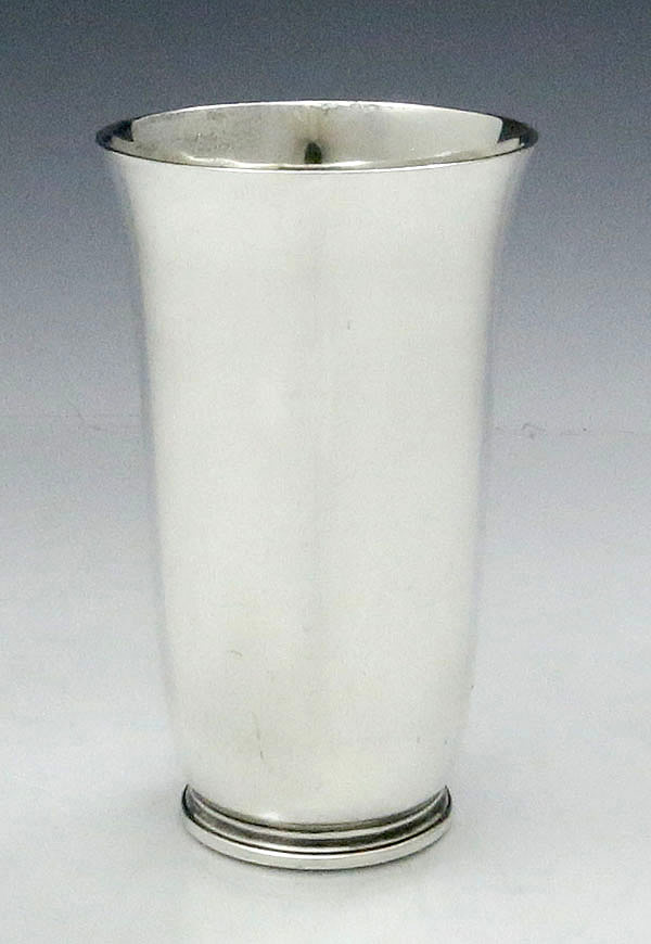 one of four Tiffany sterling silver beakers