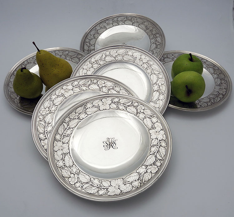 Tiffany acid etched fruit serving plates