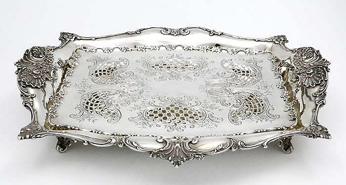 antique sterling silver asparagus tray by Tiffany and Co