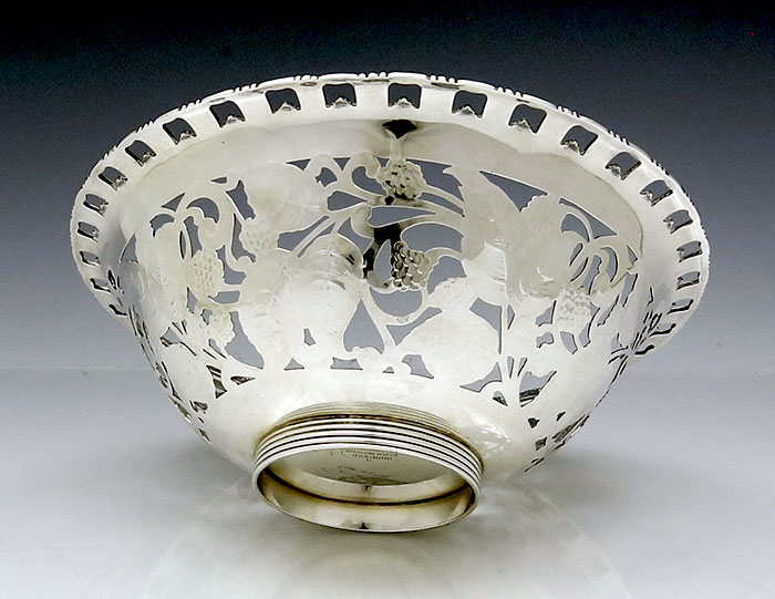 reverse side of Tiffany sterling silver bowl
