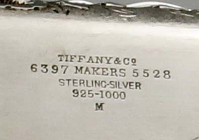 marks on the Tiffany antique repousse sterling tureen