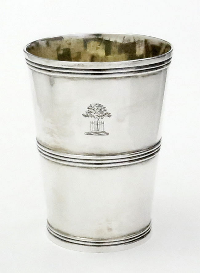 antique silver beaker by William Moulson and John Wrangham London 1834 crests engraved