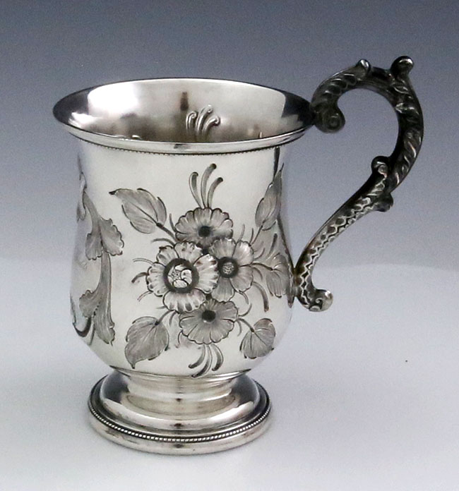 antique coin silver mug William D Briggs