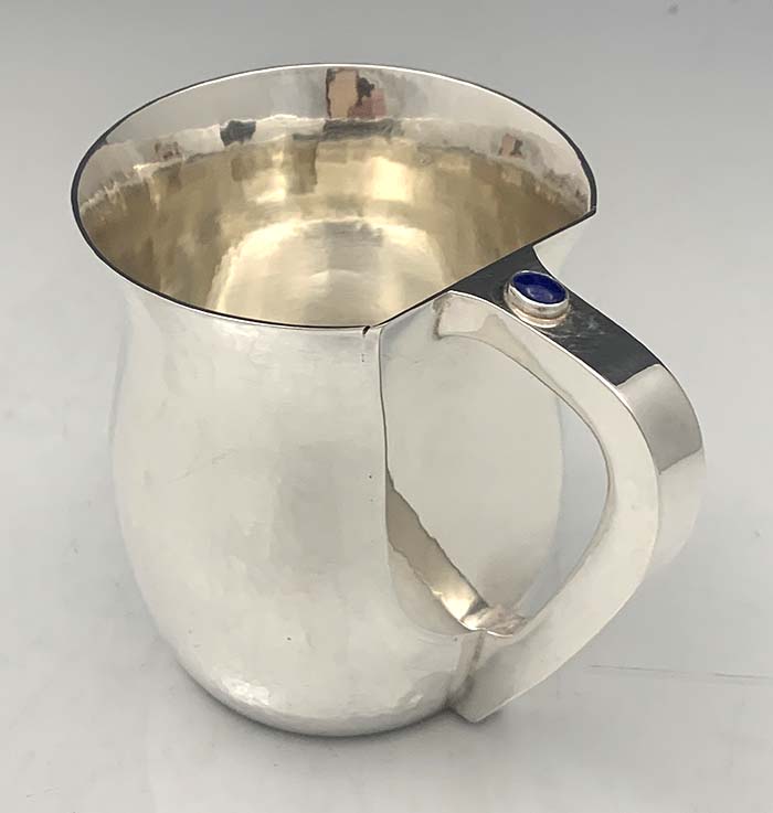 William Frederick hand hammered silver cup with stone