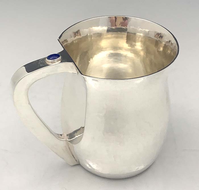 sterling silver hand hammered cup with stone