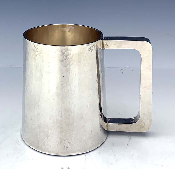 Mug by William Frederick Chicago hand hammered silver