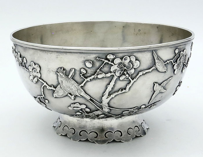 Hungchong Shanghai Chinese export silver bowl