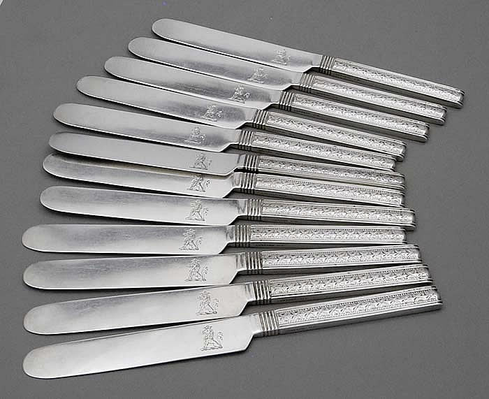 S Kirk set of twelve solid tea knives