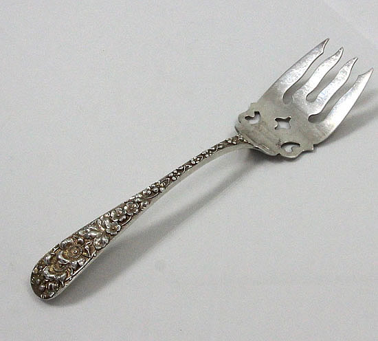 Stieff forget me not antique sterling serving fork