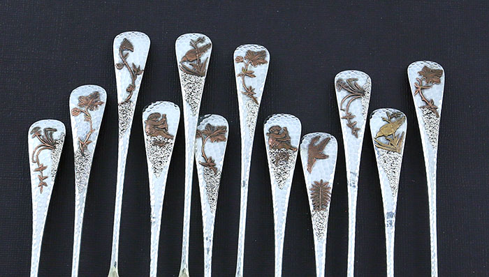 Gorham sterling mixed metals cocktail forks