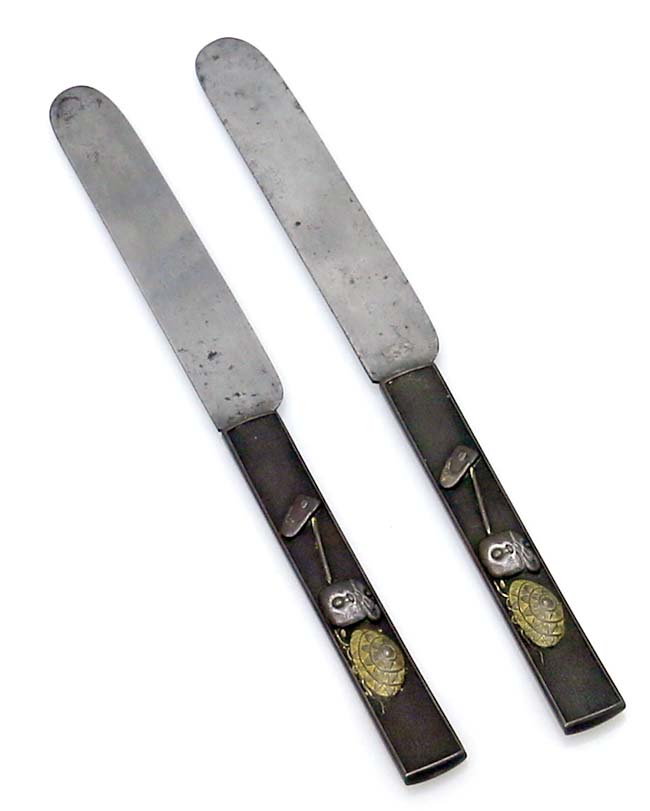 Japanese kozuka handle knives Meiji period