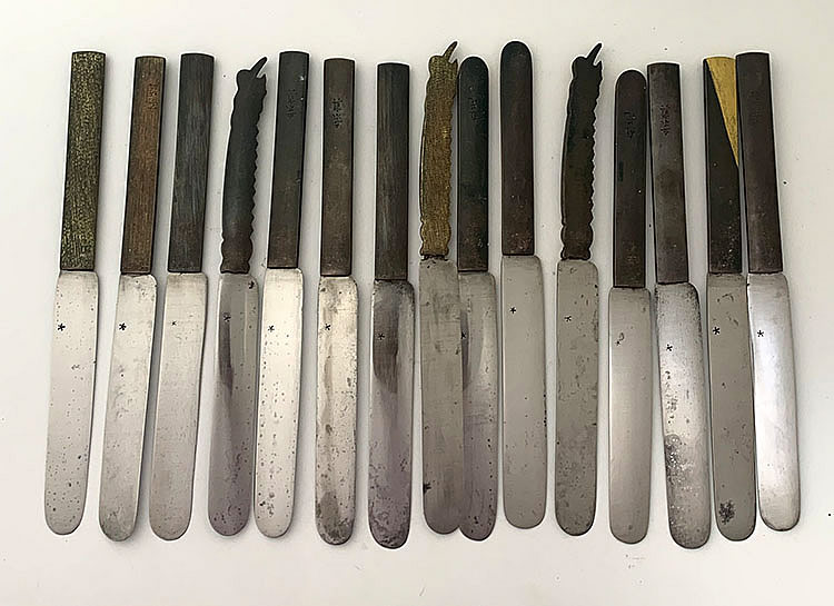 Japanese handles and steel blades kozuka knives