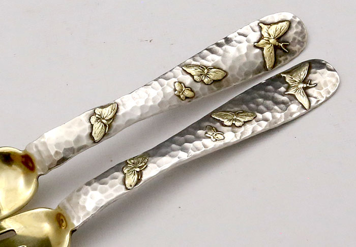 hammered and applied gilded forks by Tiffany & Company