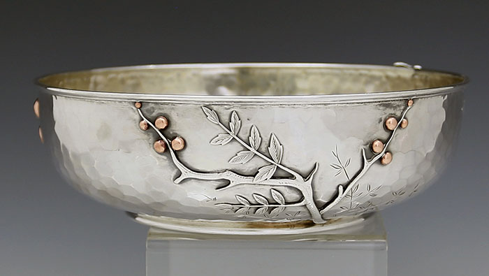 Whiting mixed metal antique sterling bowl