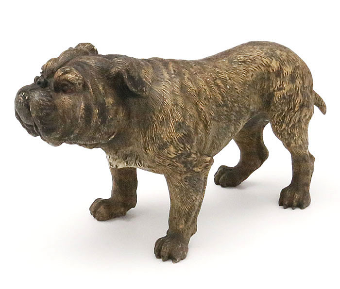 detailed Austrian enamel bronze bulldog