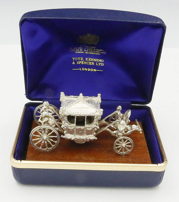 English silver miniature gold coach from the Junbilee
