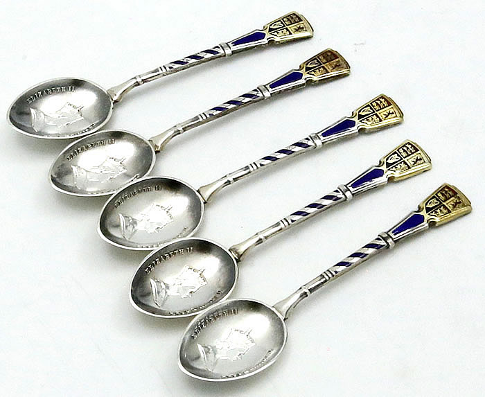 English silver coronation spoons 1953 Queen Elizabeth II