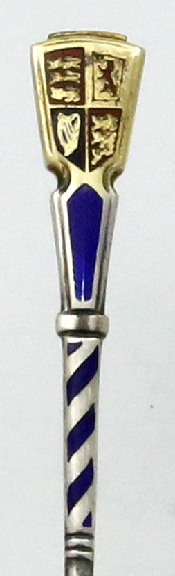 Royal crest on enamel coronation spoon 1953