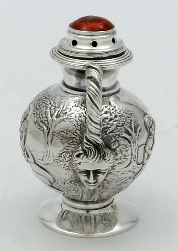 English antique silver perfume London 1909