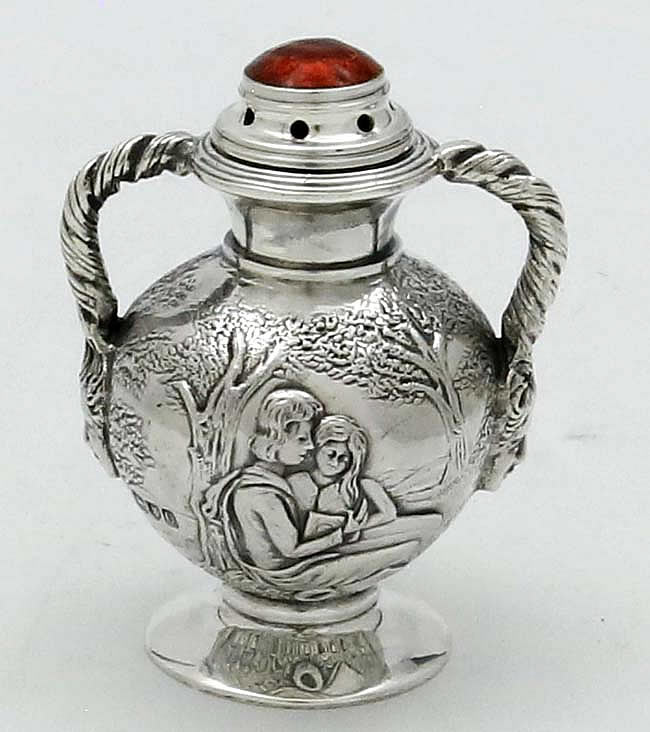 antique silver English perfume vinaigrette