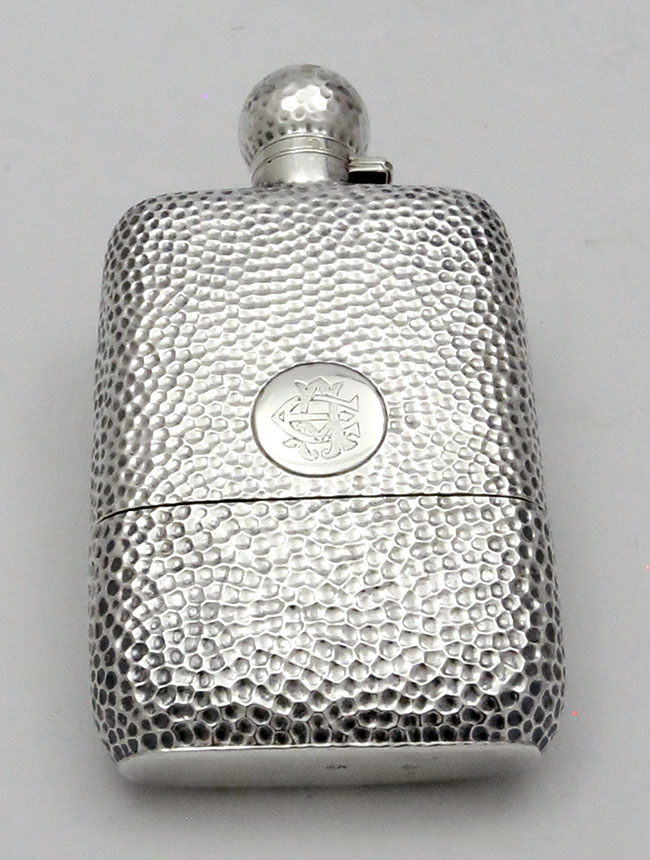English hallmarked sterling flask Birmingham 1869