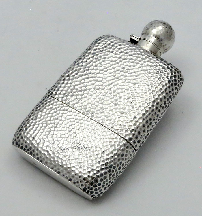 English antique sterling silver flask