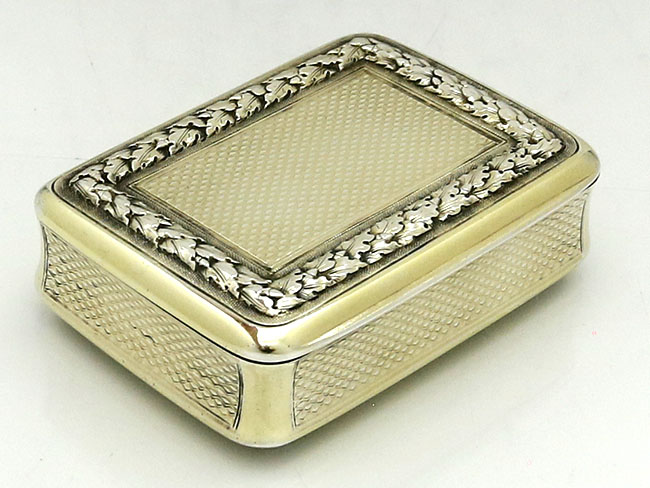 English silver snuff box London 1809 by Phipps & Robinson