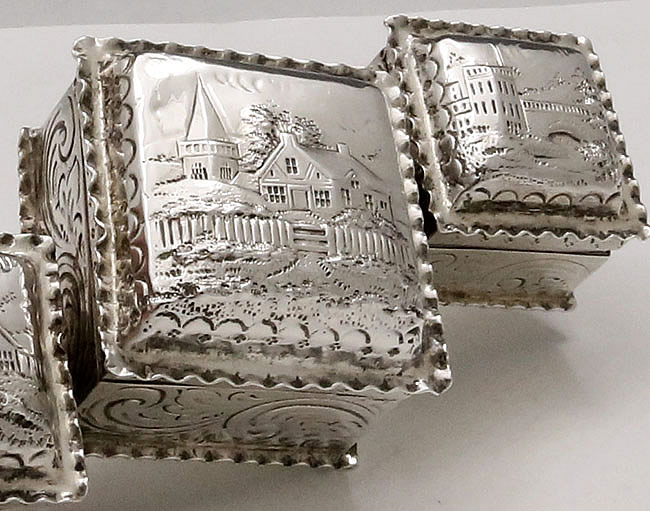 Engliah Victorian antique silver triple box by William Comyns