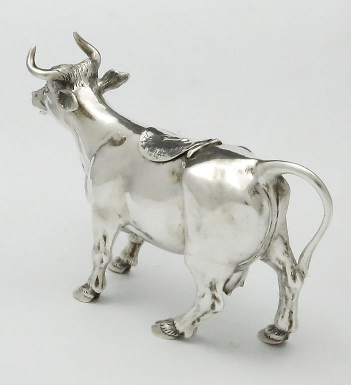 large antique silver German cow creamer