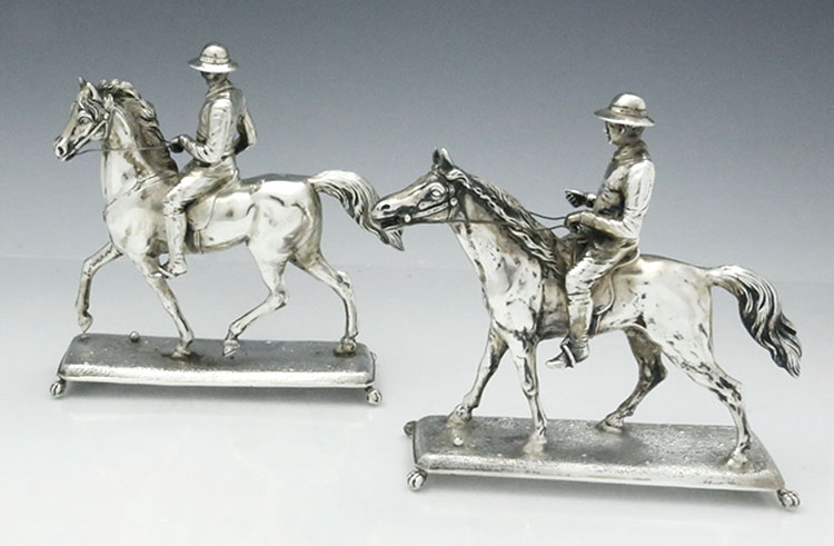 German 800 silver Neresheimer horse and riders pair