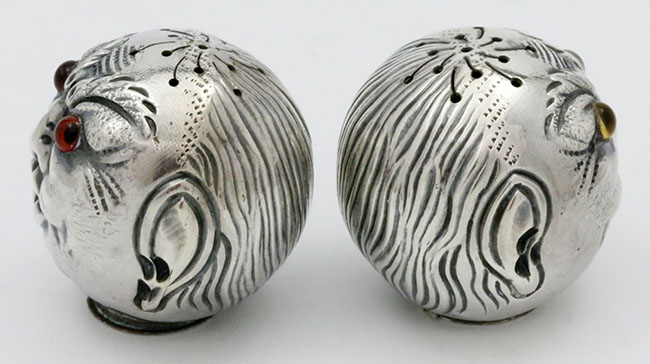 Gorham antique sterling silver man in the moon salt and pepper shakers