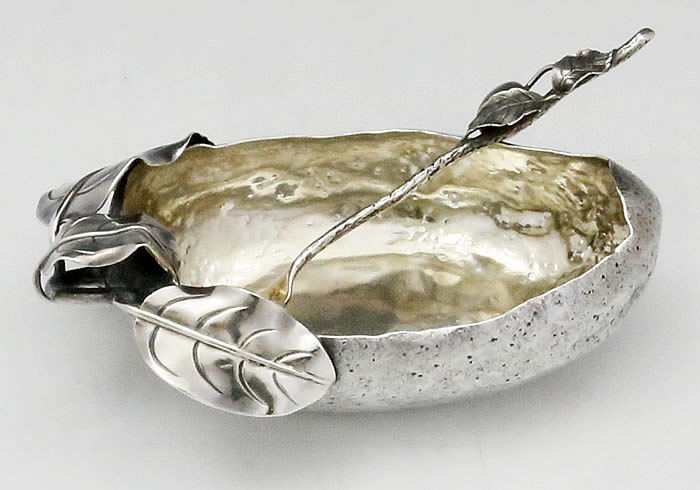 antique sterling silver Gorham olive dish and fork