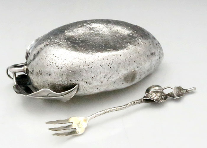 Gorham sterling silver olive dish and fork