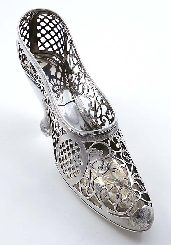 Gorham large pierced sterling silver shoe