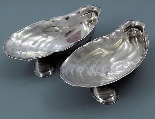 Gorham pair sterling salted almond dishes