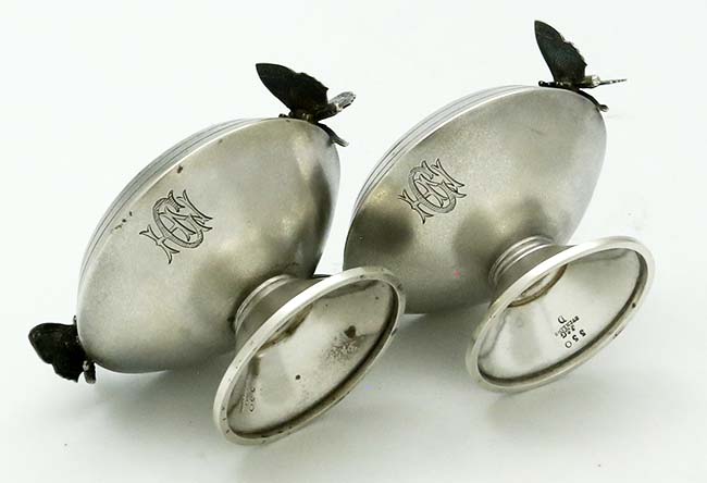 Gorham antique sterling pair of butterfly salts