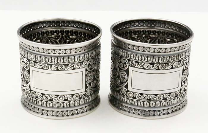 pair of Indian silver napkin rings