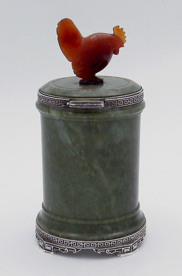 Lebkuecher & Company jade and hardstone silver cigarette holder 