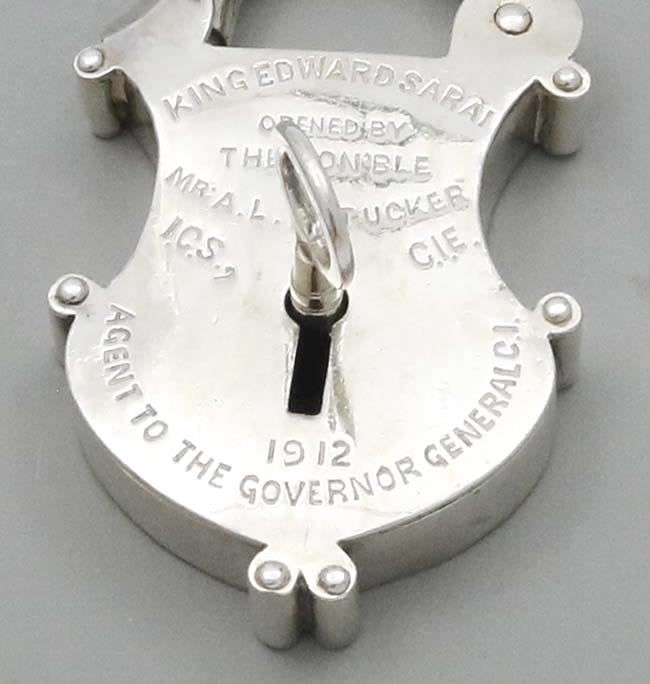 Indian colonial silver giant padlock