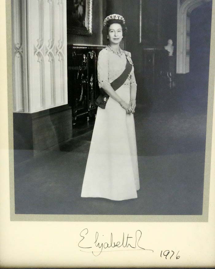 detail of photo of Queen Elizabeth