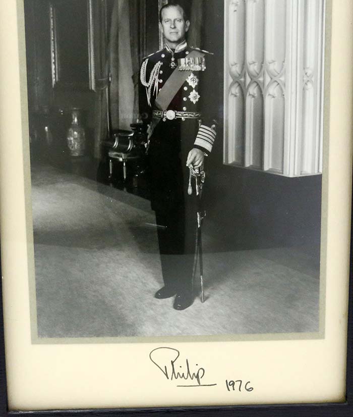 detail of photo of Prince Philip Duke of Edinburgh