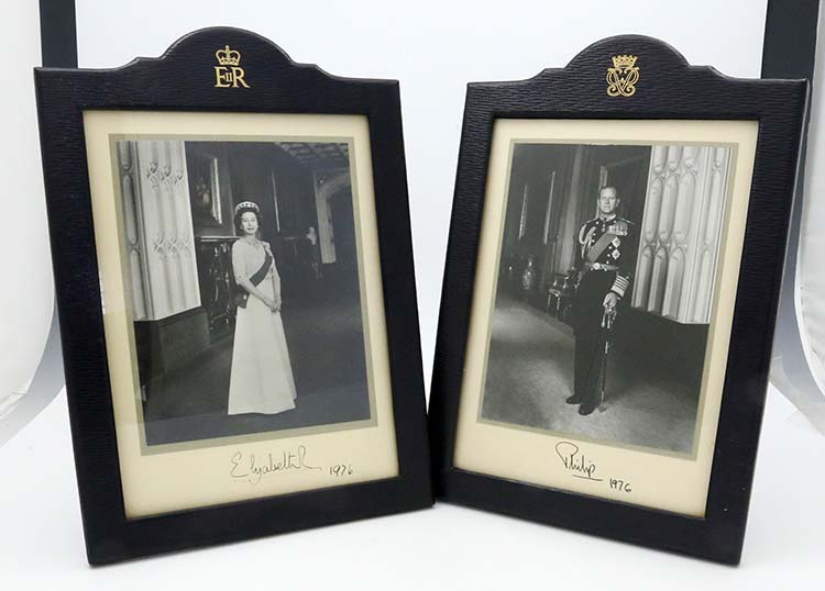 Signed Royal photos of Queen Elizabeth and Philip