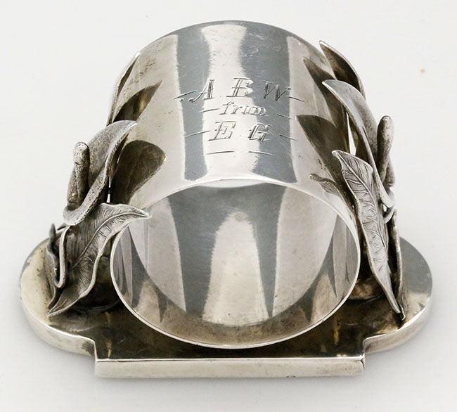 antique silver coin napkin ring