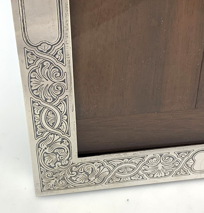 Tiffany antique sterling and wood picture frame