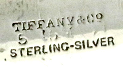 Mark of Tiffany showing M circa 1880