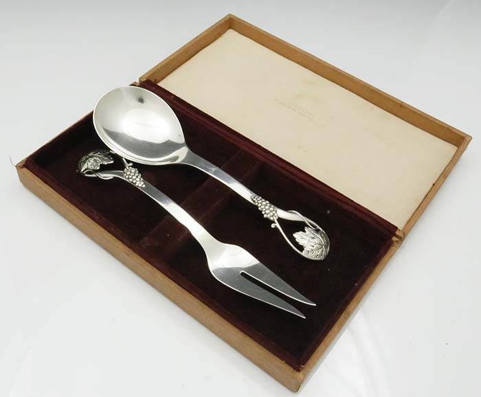 Frank Whiting arts and crafts sterling salad set