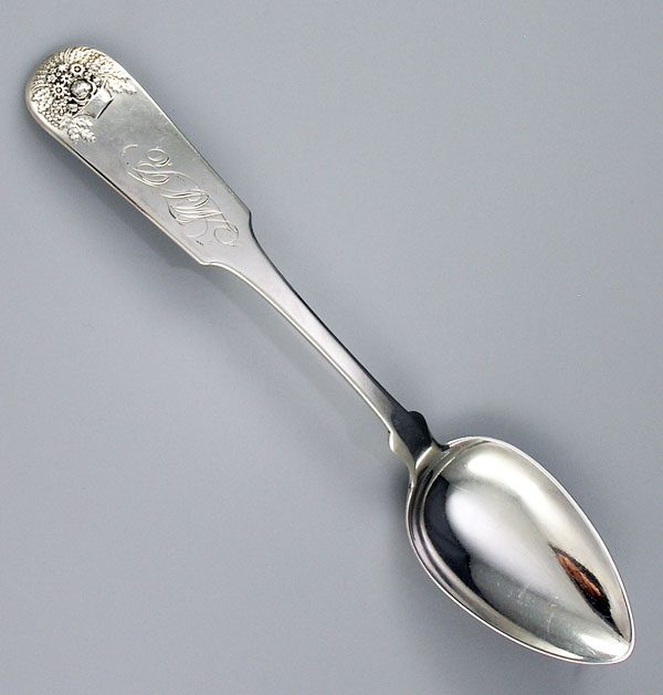 coin silver basket of flowers tablespoon