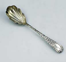 Kirder antique sterling hand engraved sugar spoon