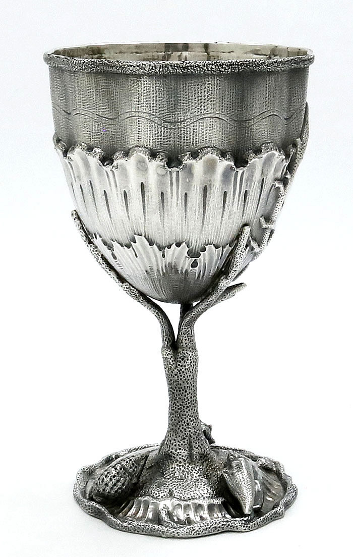 Ball Black & Co coin silver goblet shells and coral theme