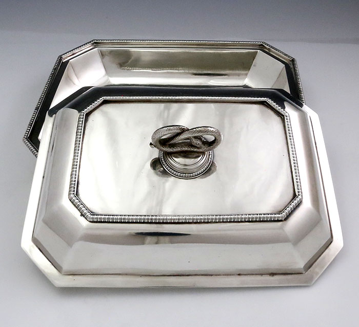 Chinese export silver covered dish Canton